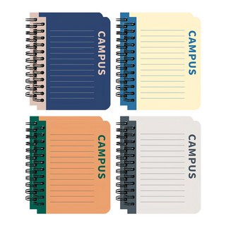 Pinkfoot The Campus 線圈筆記本 88頁 4入, 2組, 海軍藍+黃色+灰色+橘色