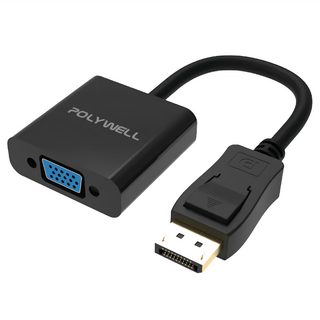 POLYWELL 寶利威爾 DP-VGA 1080P 訊號轉換器, PW15-T04-A007, 1個
