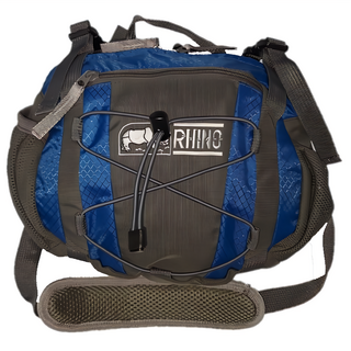 RHINO 犀牛 G350犀牛牌健行腰包 雙側網袋 活動側揹帶 舒適超厚腰墊及背墊, 28 x 24 x 9cm, 灰藍色, 1個