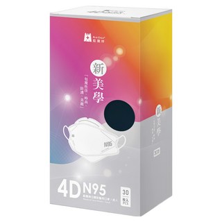 BLUE EAGLE 藍鷹牌 N95 4D立體型醫療成人口罩, 30片, 1盒, 深海藍