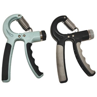 基礎款握力器 Set 2 最高60kg 10-60kg 自由調節 防滑手柄, 15.5 x 10cm, 黑灰色 + 晴空藍, 2個