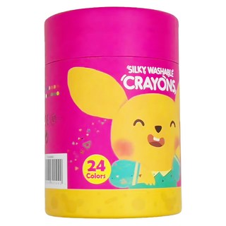 Jar Melo 原創美玩 創意美學兒童絲滑蠟筆 24色, 絲滑流暢, 旋轉筆身, 安全色豔, 可水洗, 1組