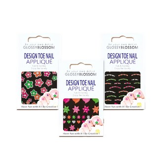 GLOSSYBLOSSOM 螢光腳指貼 簡單易用 多款可選 美甲貼, 花, 1組