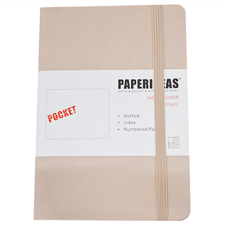 APERIDEAS 188頁硬皮點陣筆記本，含口袋, 奶咖色, 1本