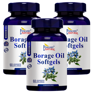 ESMOND NATURAL 愛司盟 順順琉璃苣油軟膠囊 每顆含琉璃苣油1000毫克, 60顆, 1.5g, 3罐