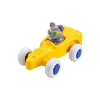 VIKINGTOYS 動物賽車手-起司麥斯 瑞典品牌 原裝進口 專為幼童設計的安全玩具, #81362, 黃色, 1組