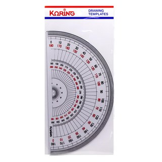 KORING 模板半圓量角器 18cm K-1800, 單一顏色, 1個