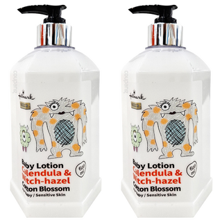 Hallmark 怪獸派對 自然之萃全面修護乳 - 棉花香 金盞花金縷梅萃取 嬰兒潤膚乳液 600ml, 2瓶