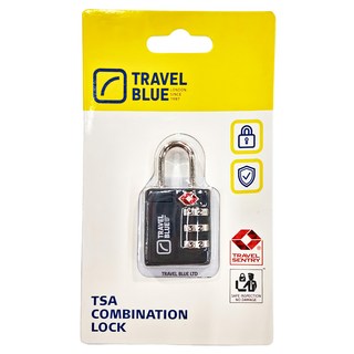 Travel Blue 英國藍旅 TSA美國海關三碼鎖 TSA認證 精鋼鎖身, 5.5 x 3 x 1.5cm, 黑色