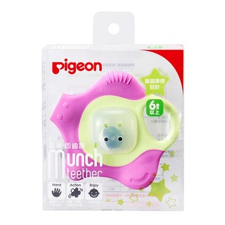 pigeon 貝親 寶寶用磨牙鈴鐺玩具, 粉色 + 黃色, 1盒, 固齒器