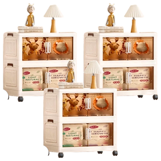 磁吸折疊收納箱 二層, 透明色, 3個