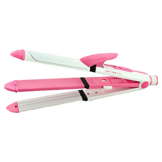 Paris Spring 巴黎春天 魔幻三用造型電棒離子夾, 直髮 \/ 玉米鬚 \/ 捲髮, 三合一造型器, 打造多變造型, 粉色, AK-073, 1個