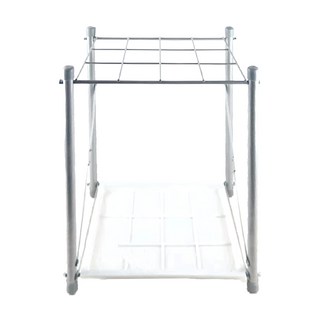 YI SHUIN 亞晨 皇家生活系列 12孔雨傘架 金屬烤漆 塑膠滴水盤, 39.5 x 29 x 53cm, 灰色 + 白色, 1個