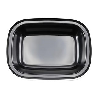 TATUNG 大同磁器 琺瑯 9 長方深碟 12個, 黑色 純白邊, 1組, 9, 9/