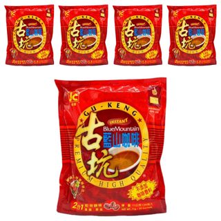 JIAN CHUAN 建銓 古坑藍山2合1即溶咖啡 特選咖啡豆, 11g, 25包, 5袋
