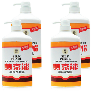 MEKELONG 金美克能 真珠洗髮乳 清甜桃香 含絲蛋白和卵磷脂 秀髮柔順有光澤, 1000cc, 4瓶