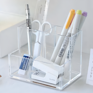 質感壓克力收納筆筒/刷具桶/玩具收納 130 x 85 x 95mm, 1個, 透明