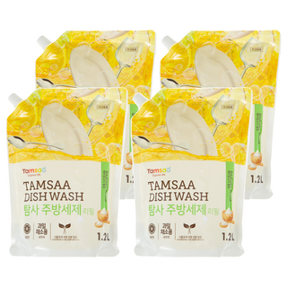 Tamsaa 小蘇打蔬果碗盤清潔液補充包, 1.2L, 4包