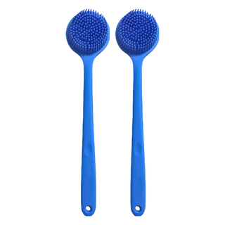 FIFIOO 杏屋家居 矽膠洗澡洗背刷 輕量款, 天藍色, 1支, 2支