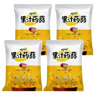 吃果籽 果汁蒟蒻 百香果 無防腐劑 無色素 無消泡劑 果汁含量10%, 240g, 4袋