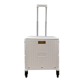 Hooray 四輪摺疊購物箱升級款 65L, 米白色, 1個