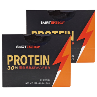 RED COW 紅牛 聰勁蛋白威化餅 - 可可芝麻口味，30%蛋白質，188g (23.5g x 8入), 2盒