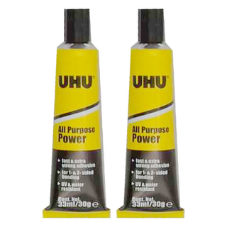 UHU 萬用超強接著膠 液體 33ml/30g 快速黏合 抗UV和防水, 2條