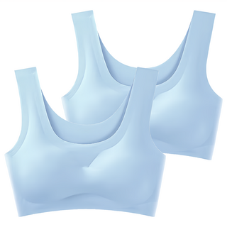冰絲內衣E009背心款74g 2件組-無鋼圈透氣舒適, XL, 天青藍