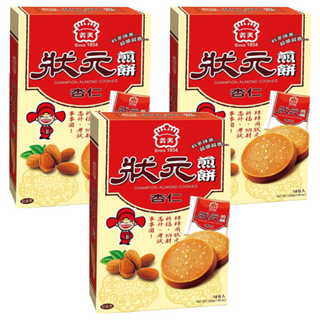 義美 狀元煎餅 杏仁 14包, 224g, 3盒