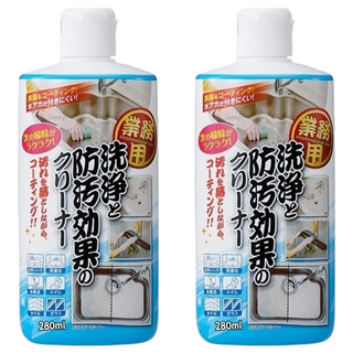 AIMEDIA 艾美迪雅 專業用清潔鍍膜劑, 洗淨X防污效果, 適用於洗臉臺, 流理臺, 馬桶, 浴室, 磁磚, 玻璃 280ml, 日本製, 2瓶