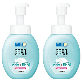 Hadalabo 肌研 卵肌去角質泡洗顏 按壓瓶 溫和洗淨 AHA+BHA配合, 160ml, 2瓶