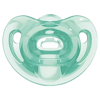 NUK SENSITIVE全矽膠安撫奶嘴, 適合新生兒, 不含BPA, 可搭配奶嘴盒微波消毒, 6個月以上, 綠色, 1個