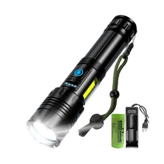 TX Tanox 特林 XHP-70 LED超強亮USB充電手電筒 亮度3000流明以上 雙光源 4格藍光電量顯示 TYPE C傳輸充電, 1個
