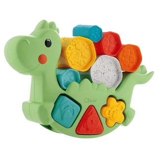 Chicco ECO+益智趣味小恐龍, 2合1搖擺恐龍, 平衡形狀分類遊戲, 1歲+, 1個