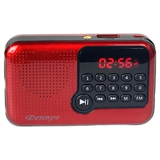 Dennys 丹尼斯 SD USB MP3迷你喇叭, 紅色