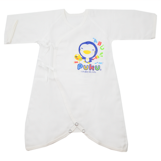 PUKU 藍色企鵝 紗布蝴蝶裝, 純棉紗布 60cm, 台灣製造, 白色