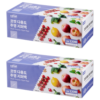 comet 多功能透明密封袋, 大(L), 120個, 2盒