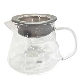 卡特屋 雲朵咖啡壺 600ml耐熱玻璃 附矽膠壺蓋, 11 x 14.3 x 12cm, 360ml, 1個