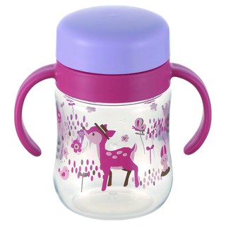 Richell 利其爾 TLI 二代 360度防漏水杯 200ml 適用8個月以上幼童 可愛花色 鮮豔繽紛, 1個, 花間鹿