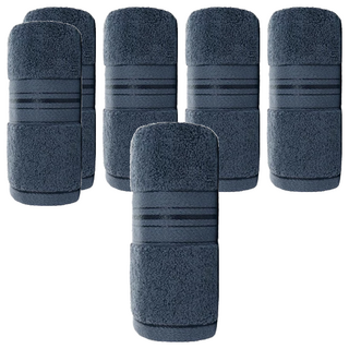 120g純棉加厚毛巾 Set, 75x34cm, 青灰/銀灰/粉色/白色, 6條