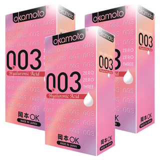 okamoto 岡本 003 玻尿酸光滑衛生套, 10入, 3盒
