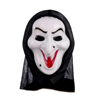 邪惡巫婆頭套面具 萬聖節系列 尺寸:長31.5CM 寬18CM 厚9CM, 白色, 1個