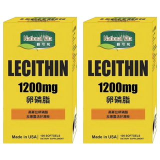 National Vita 顧可飛 卵磷脂軟膠囊 1200mg 哺乳媽媽推薦, 100顆, 2.1g, 2盒