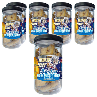 A star 貓犬用鱈魚身切片凍乾 低溫真空乾燥 純天然食材 無添加, 鱈魚身切片, 65g, 6罐