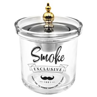 FANCY LIFE 防飛菸灰缸, 玻璃不鏽鋼材質, 附蓋子, 單色, 1個