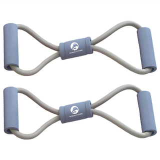 MICHAEL FITNESS 麥克健身 加粗管徑八字拉力器，高彈不衰竭，纖細手臂，開肩美背，瘦腿拉伸, 晨藍, 2條, 41 x 11.5cm