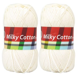 brandyarn Milky Cotton Red系列 棉混紡針織線, 香草色 50公克 2捲