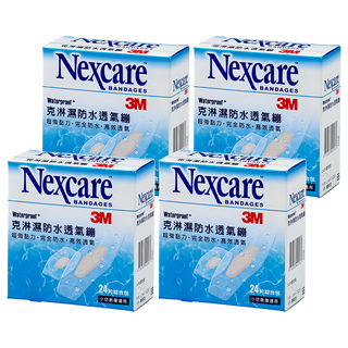 3M Nexcare 防水透氣繃 2.6 x 5.7cm 16片 + 圓點型8片, 24片, 4盒