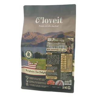 O'loveit歐力 無榖天然犬糧 幼犬活力犬 2kg 寵物乾糧, 火雞肉 + 鮭魚, 1袋