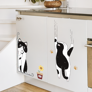 半島良品 DIY無痕壁貼套裝 - 可愛貓咪裝飾, 90 x 30cm, 搞怪貓